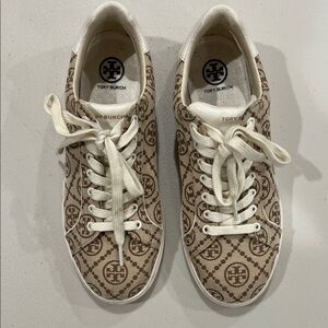 Tory Burch Brown and Cream Sneakers